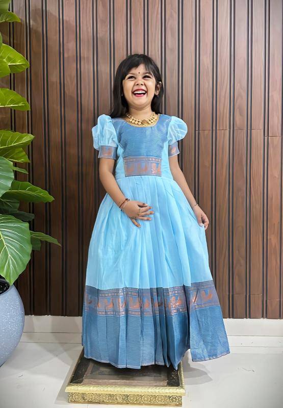 NEW LAUNCING GOWN cottan silk Kids clothing wholesale market in Ahmedabad
